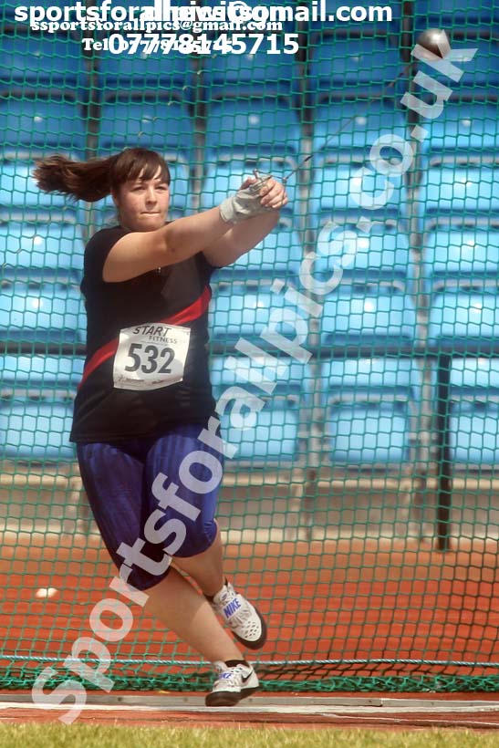 Womens under-20s hammer, Northern Senior and Under-20s Champs., Sports City, Manchester. Photo: David T. Hewitson/Sports for All Pics